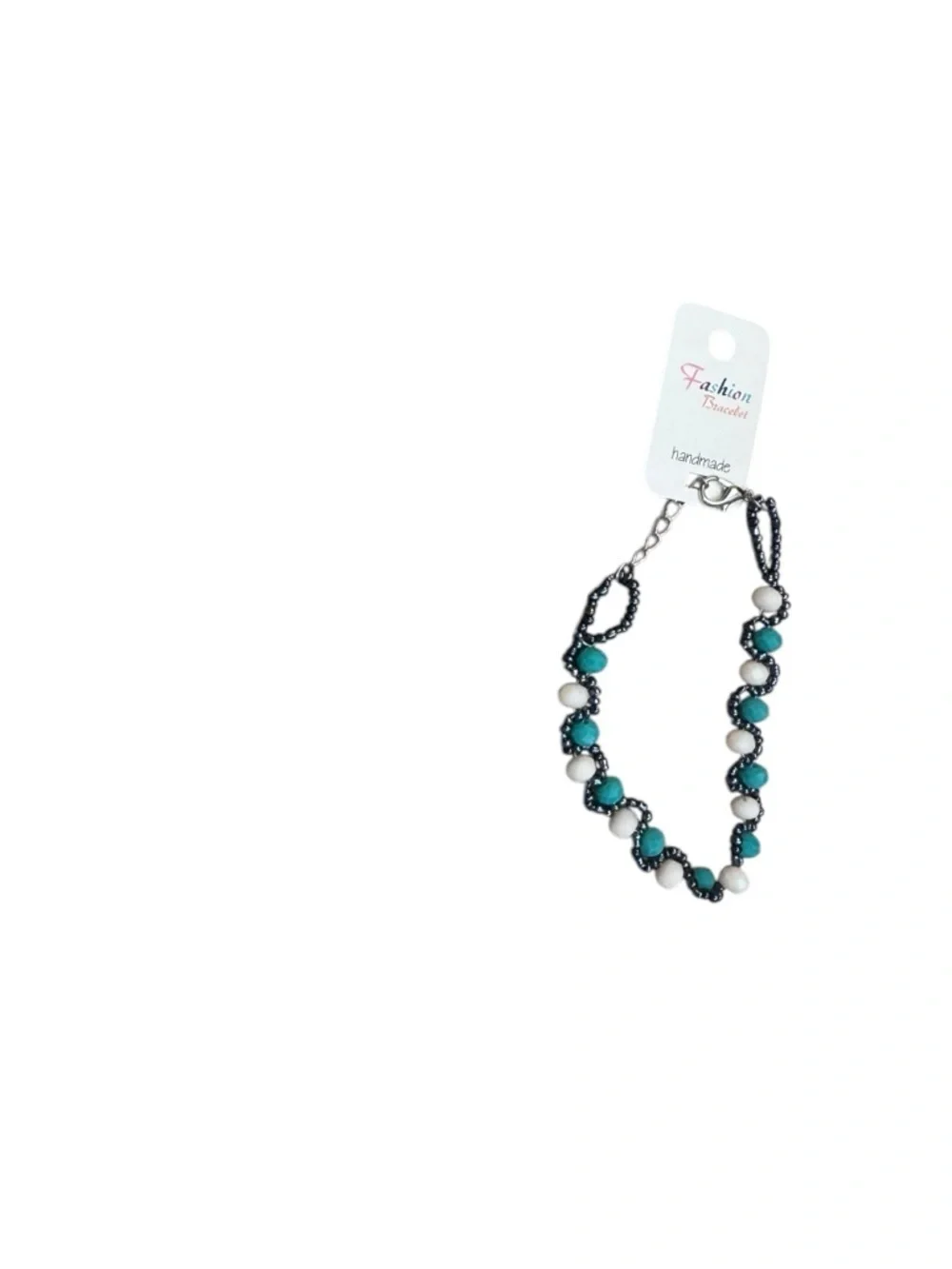 🎉4/20$ NEW! Handmade Bracelet blue and white beads silver NWT bohemian flair